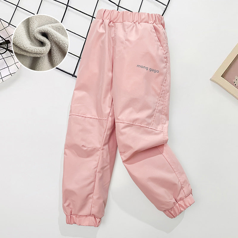Children's Waterproof Fleece-lined Medium Large Warm Tactical Children's Pants