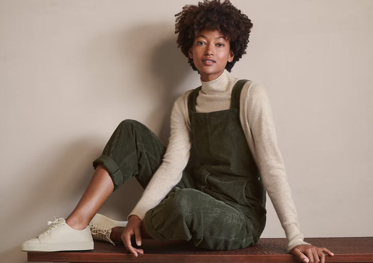 Elegant Solid Color Corduroy Pocket Overalls Casual Pants