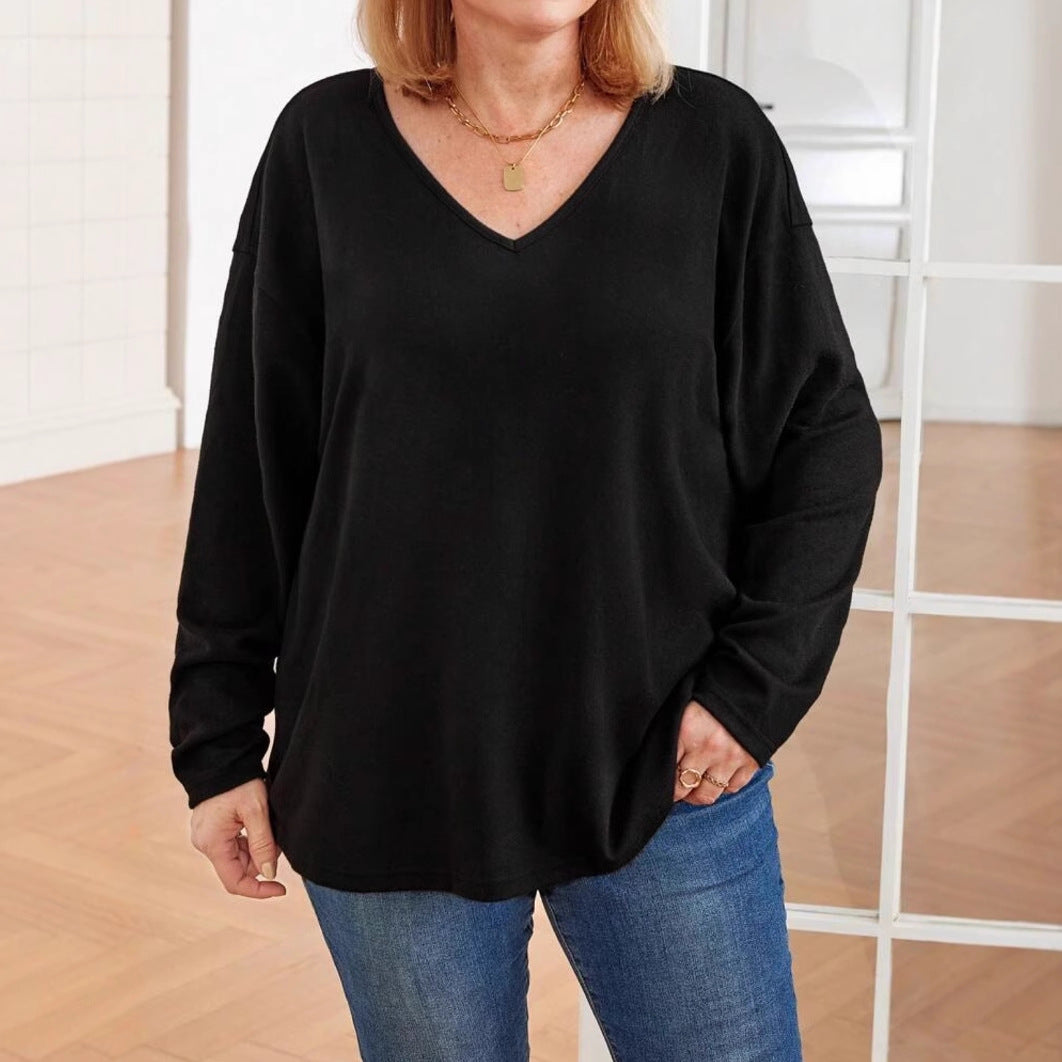 Women's Big T-shirt Color Loose Shoulder Sleeve Tops