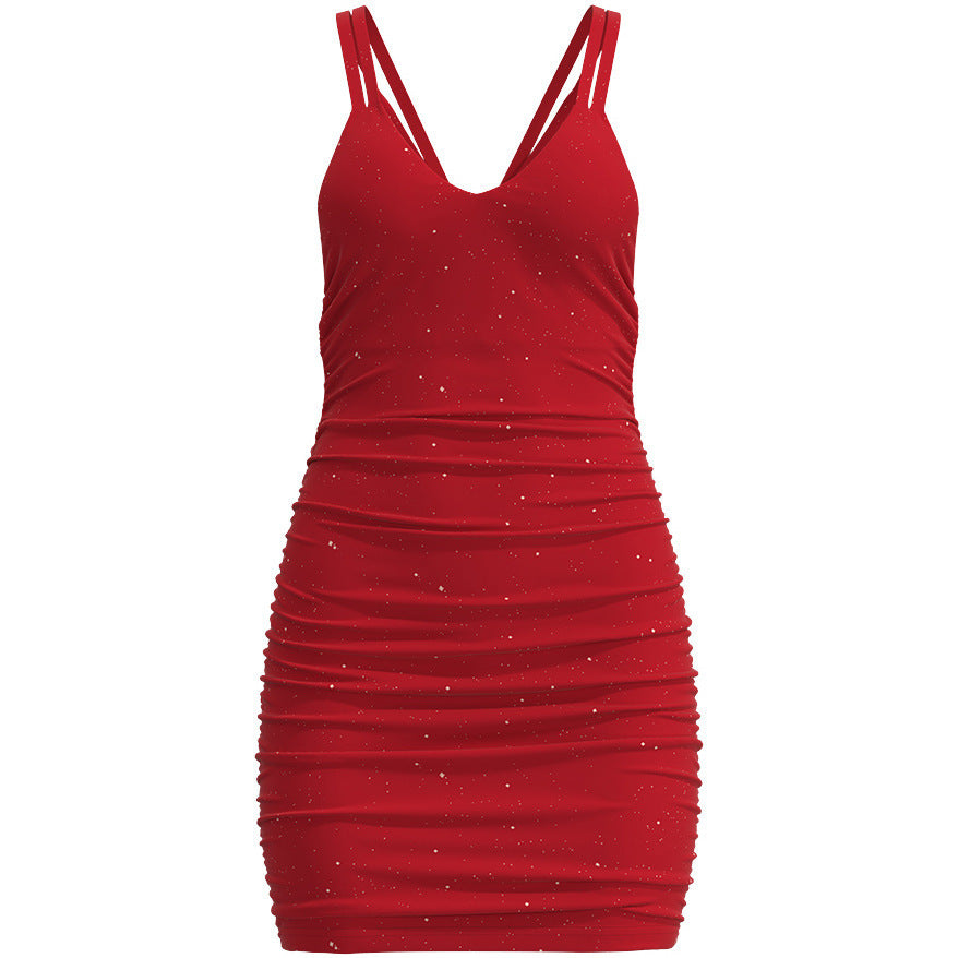 Women's Sexy Backless Dress Solid Color Sheath Skirts