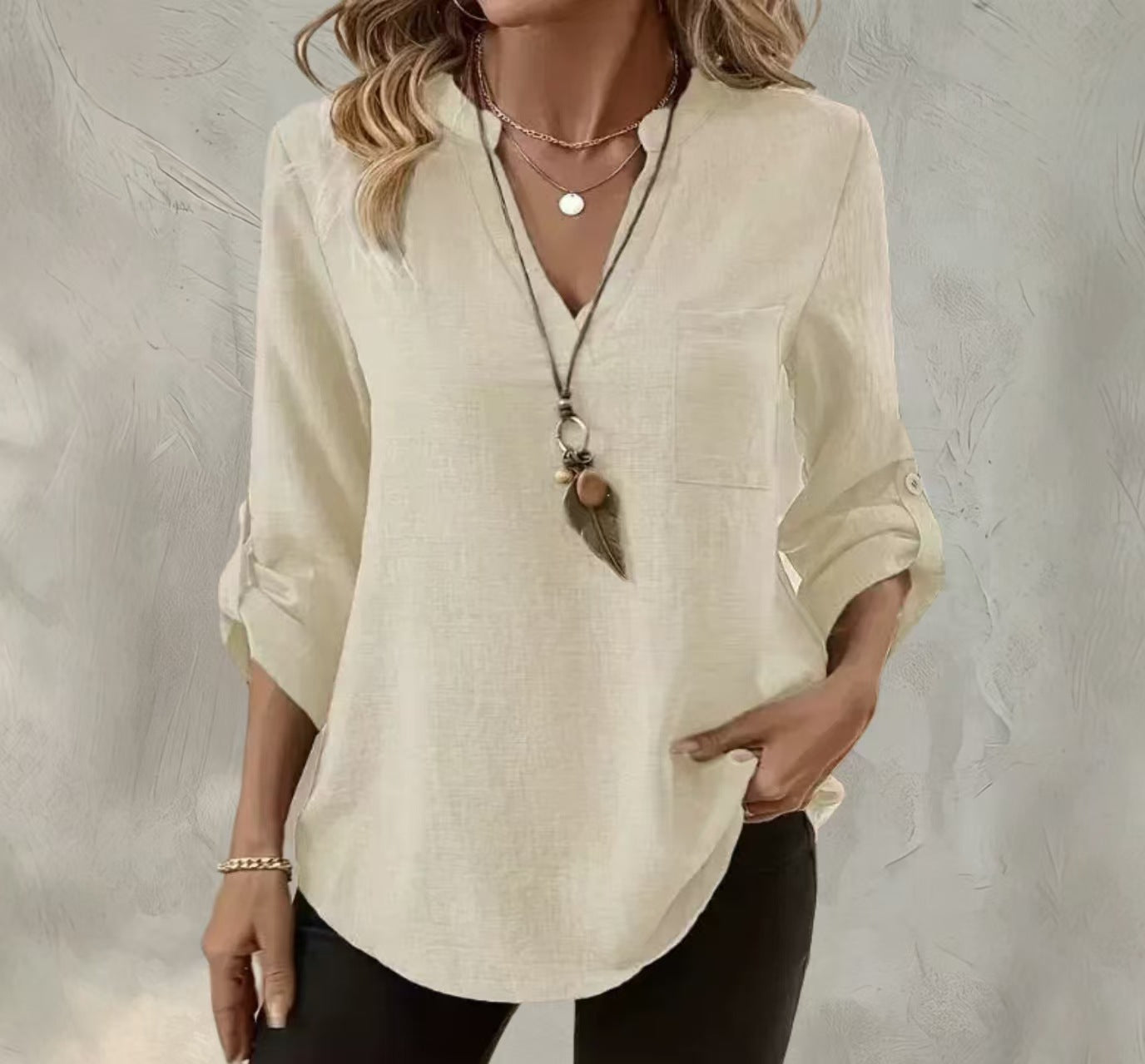 Women's Shirt Loose-fitting Solid Color Loose Plus Size