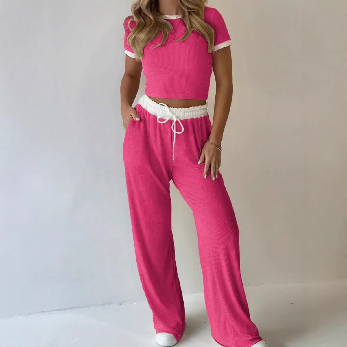 Creative Cool Solid-color Sportswear Two-piece Set Fashion Casual Suit