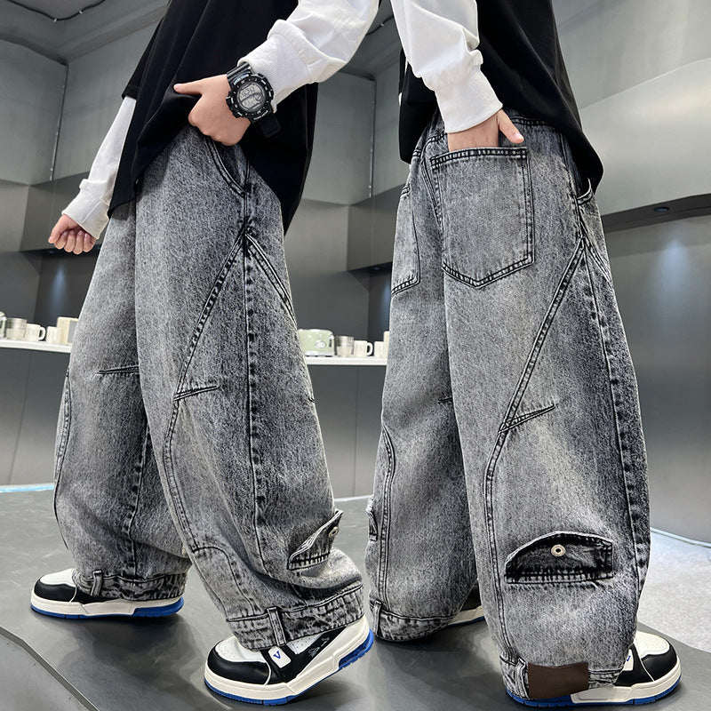 American High Street Design Straight Cool Handsome Children's Pants