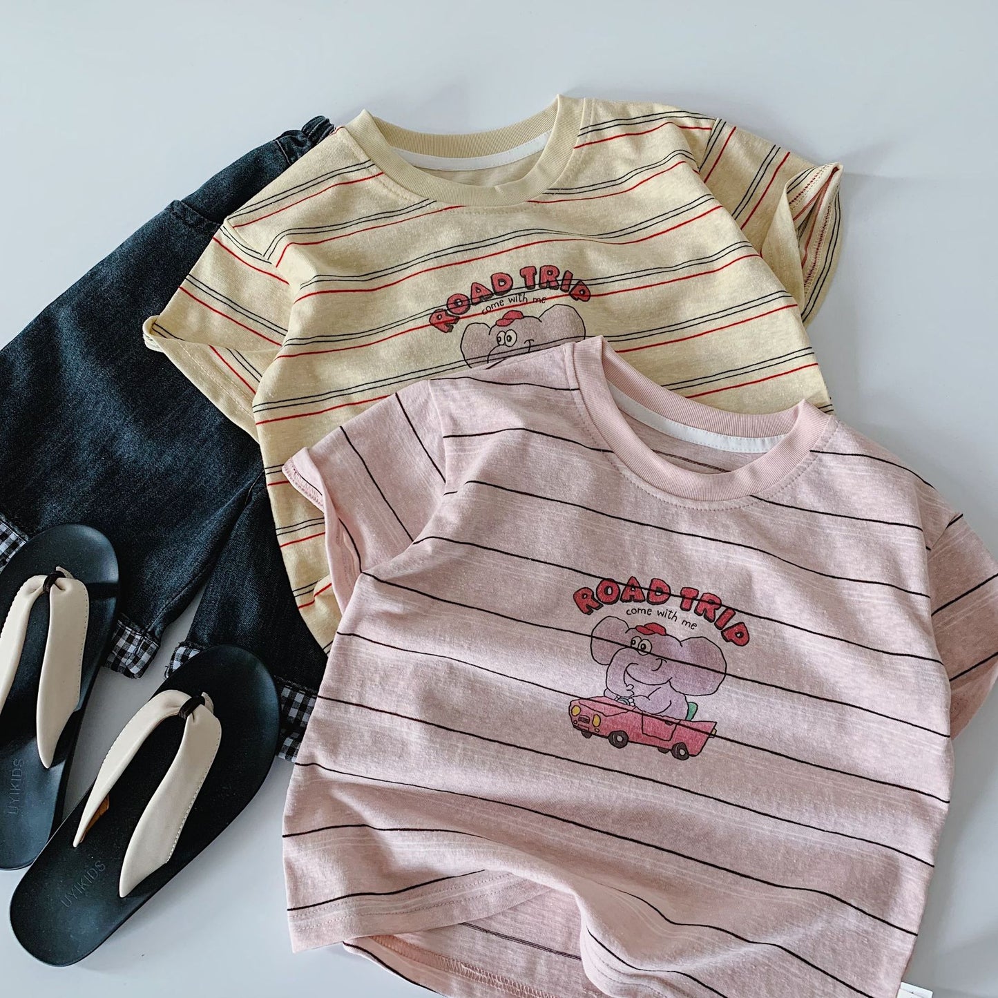 Children's Short-sleeved Summer Cartoon Printed Round Neck Pullover Children's T-shirt