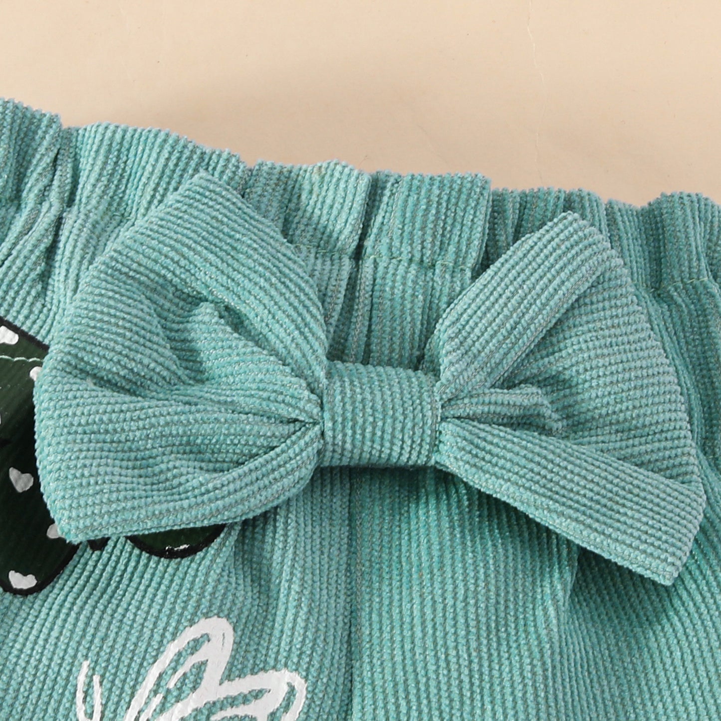 Sleeve Triangle Rompers Corduroy Bow Shorts Children's Suit