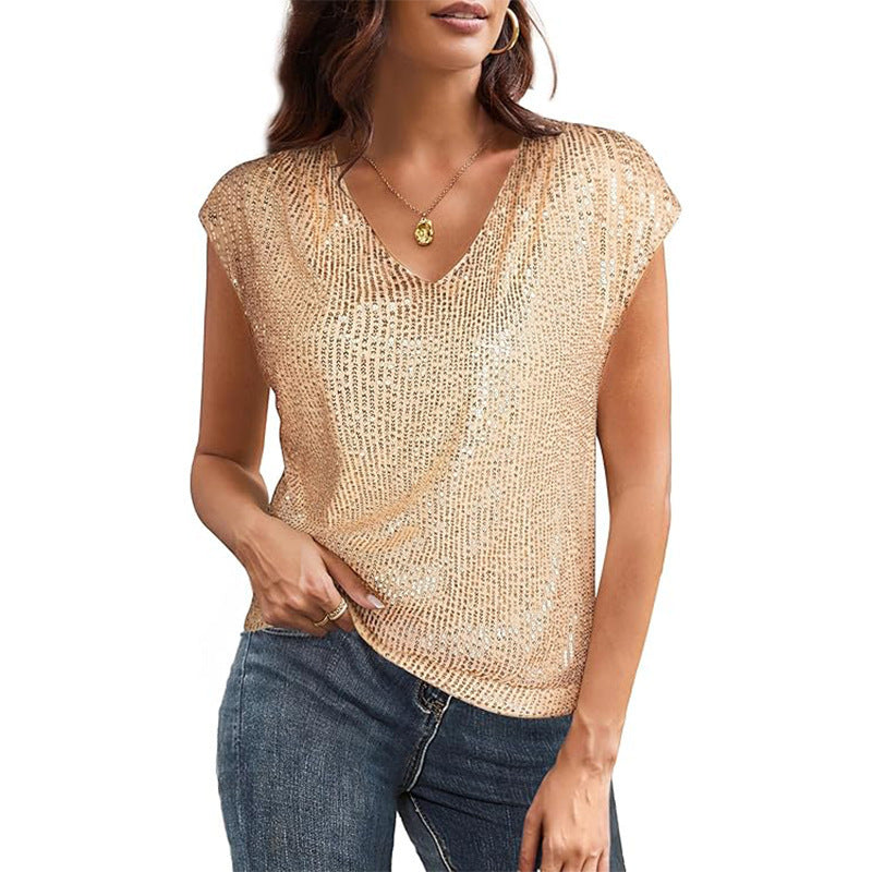 Women's Summer Sexy Sequined Pearlescent Shiny Party Small Vest/suspenders/tube Top