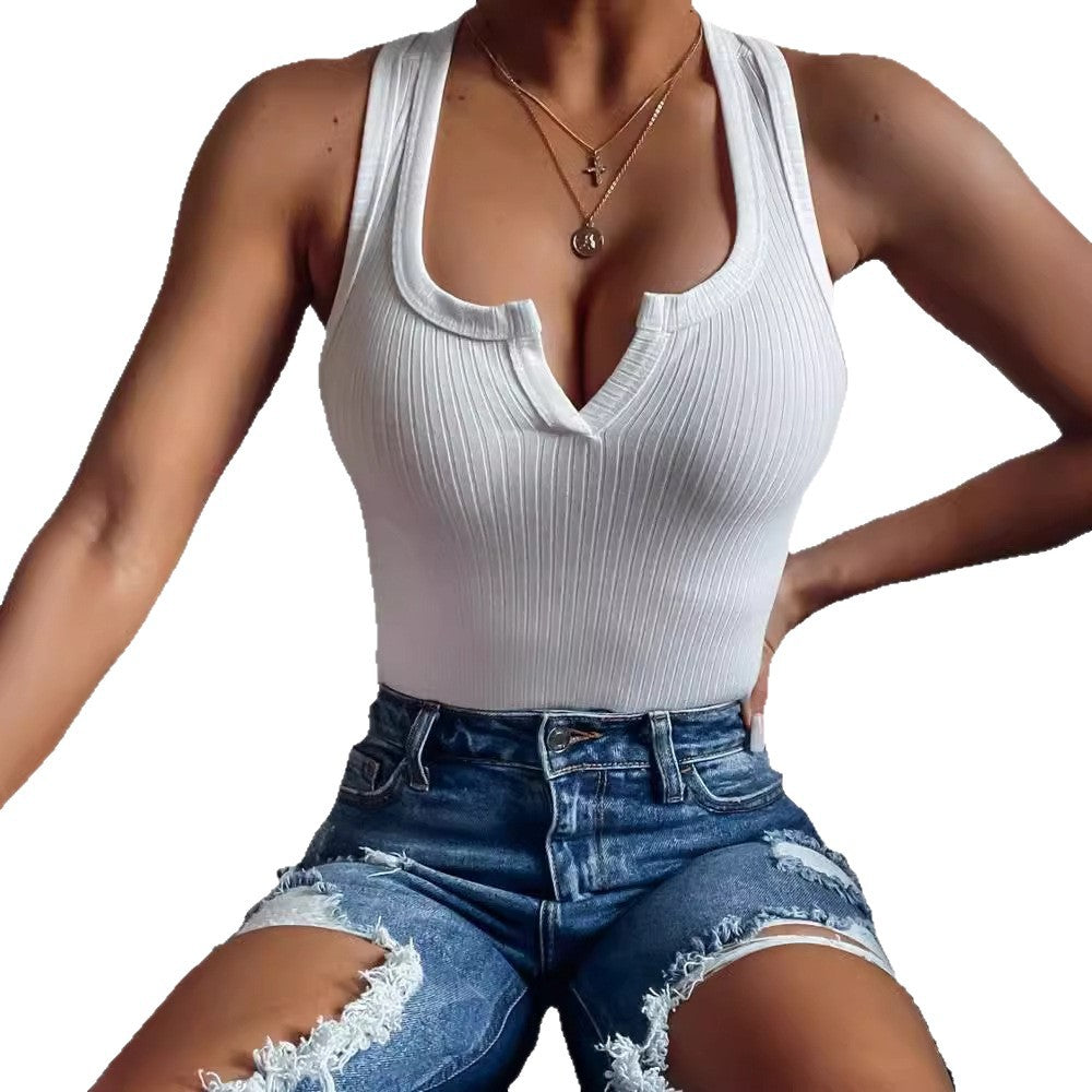 Women's Summer Sexy Camisole Solid Color T-shirt Small Vest/suspenders/tube Top