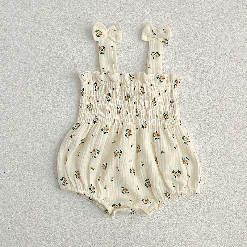 Babies Summer Clothing Fashionable Floral Sweet Princess Romper Going Out Jumpsuit, Climbing Suit