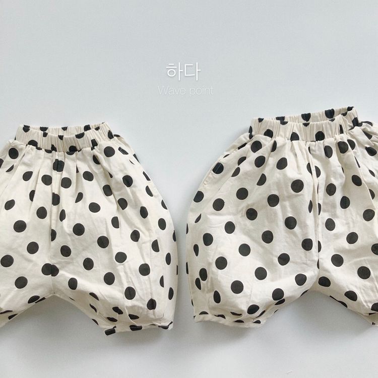 Children's Linen Cropped Raw Polka Dot Thin Pumpkin Boys Lantern Children's Pants