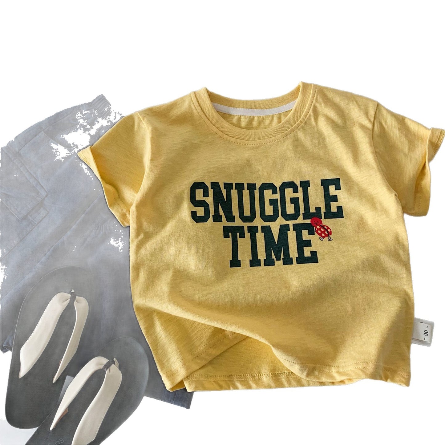 Children's Short-sleeved Summer Boys Letter Pullover Class Children's T-shirt