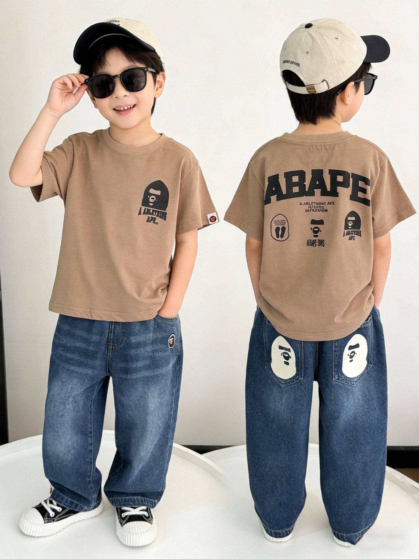 Children's Printed Loose Leisure Short-sleeved Bottoming Shirt Children's T-shirt