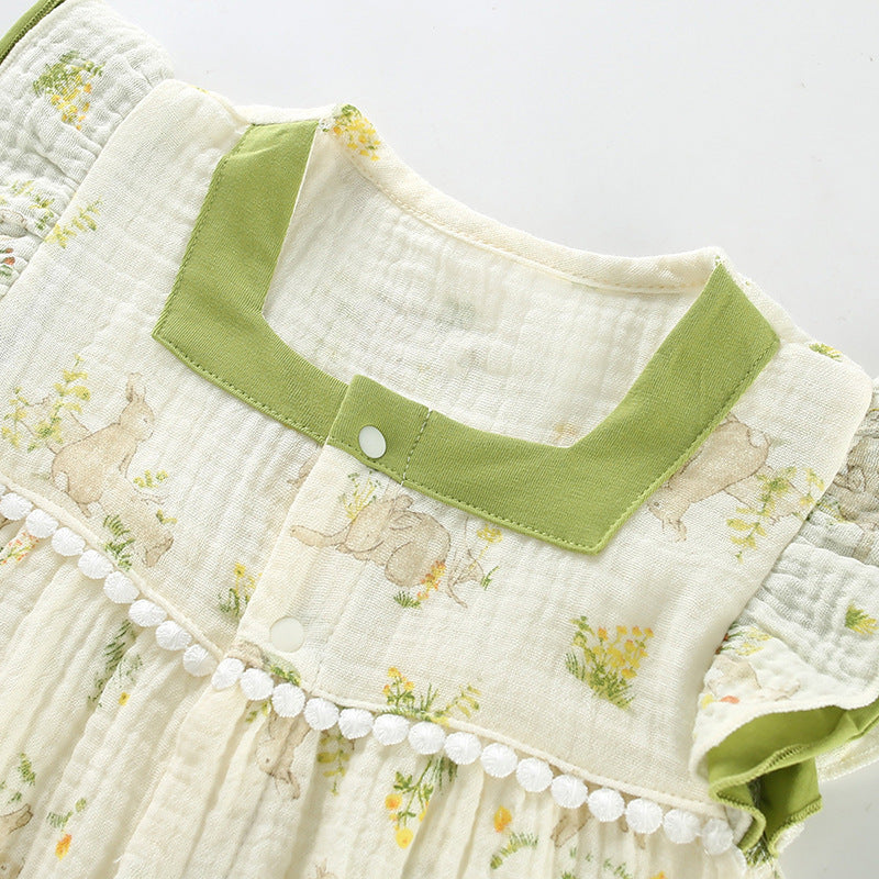 Thin Clothes Floral Front Buckle For Jumpsuit, Climbing Suit