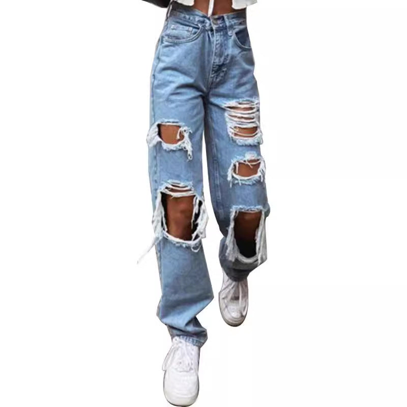 Women's Ripped Casual Fashion Slimming Thin For Women's Jeans