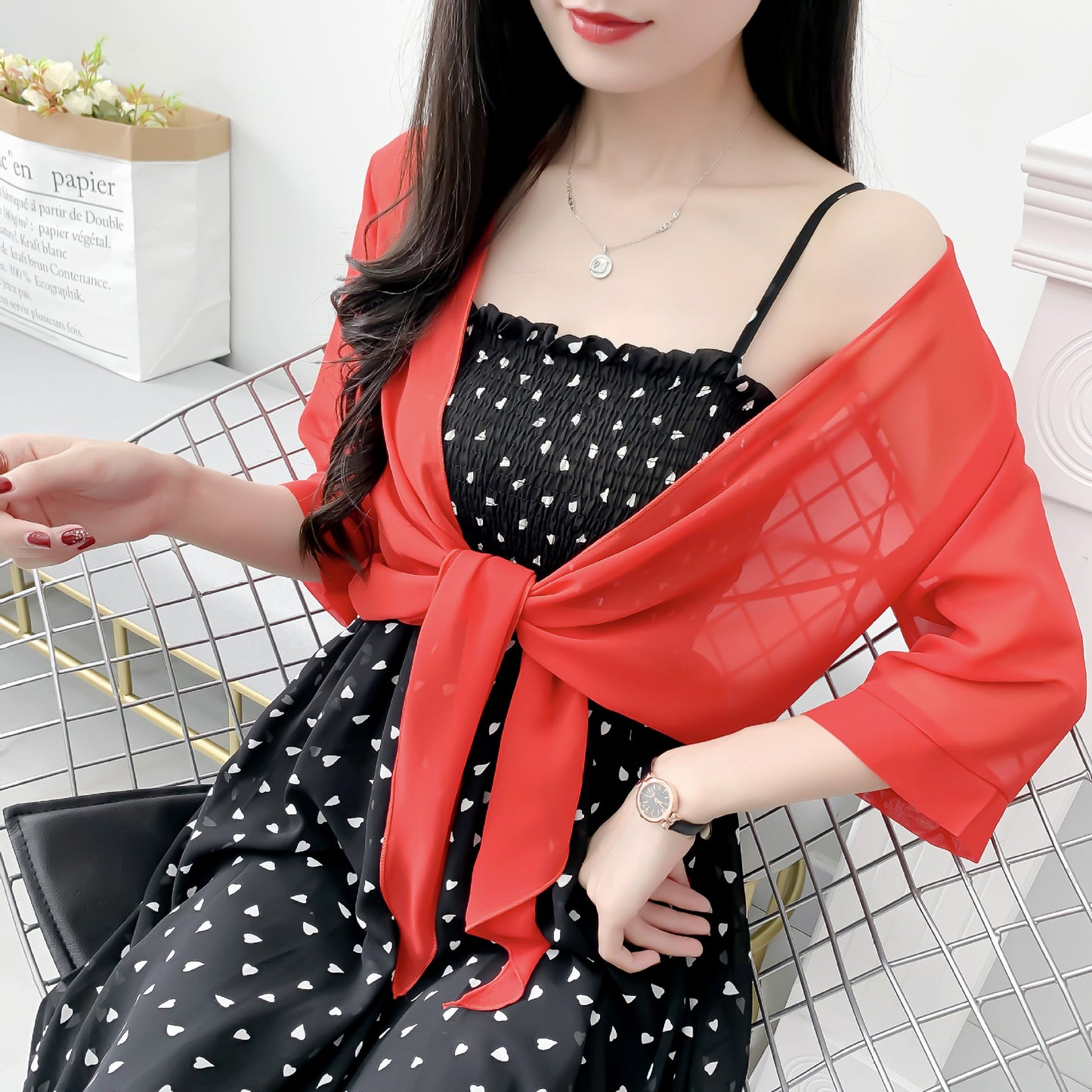 Women's Long-sleeved Korean Loose Air Conditioning Thin Blouses