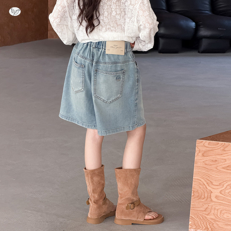 Jeans For Summer Middle Big Light Blue Children's Pants