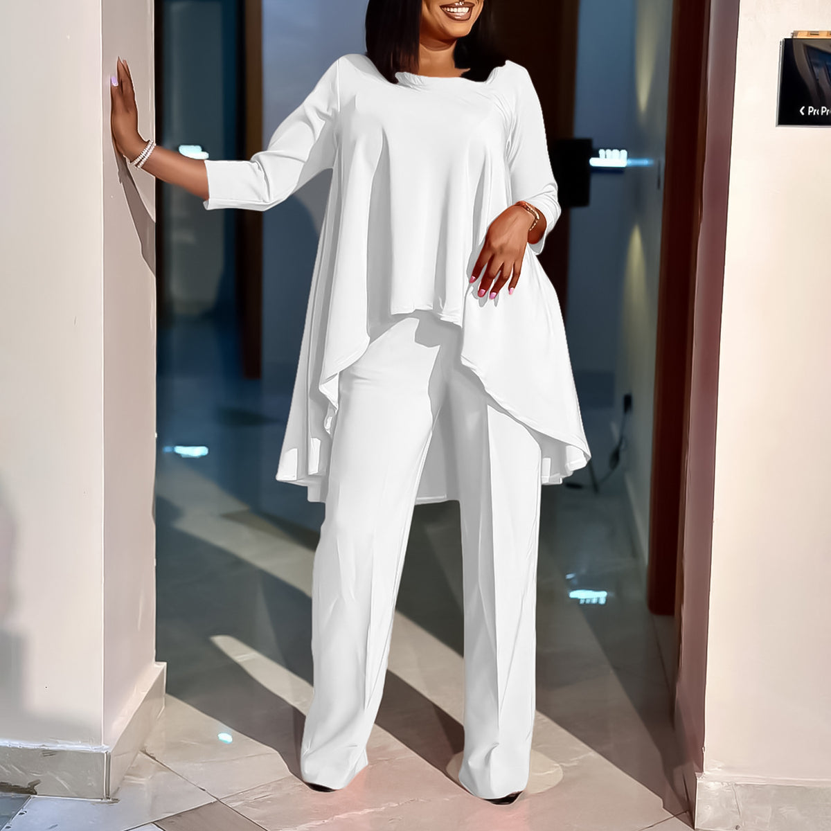 Women's Loose Irregular Elegant African Two Piece Fashion Casual Suit