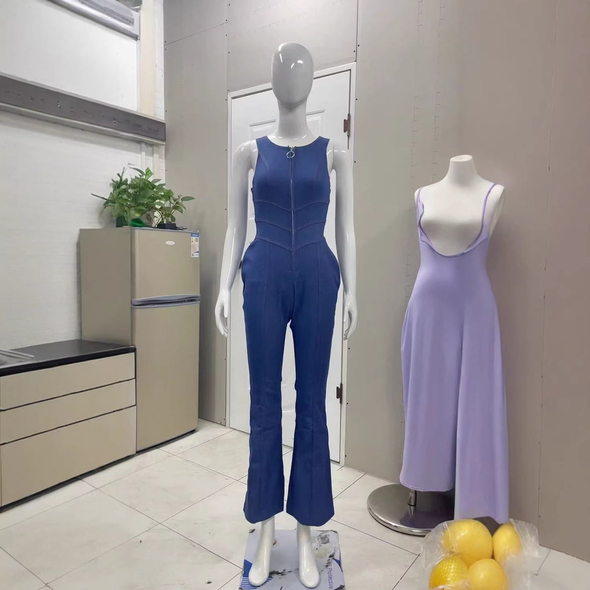 Women's Sleeveless Fashion Street Retro Style High Jumpsuits