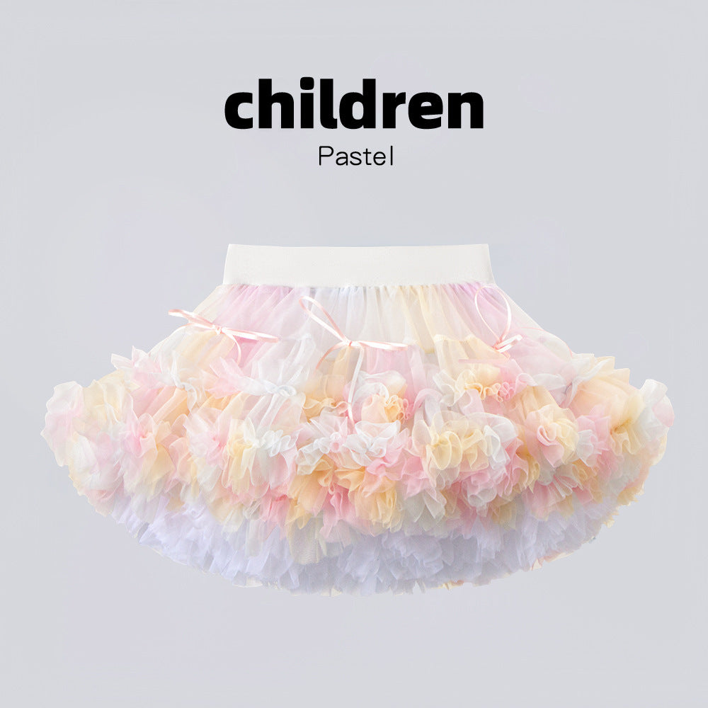 Children's Leaf Bowknot Pettiskirt Miniskirt Years Old Cake Children's Dress
