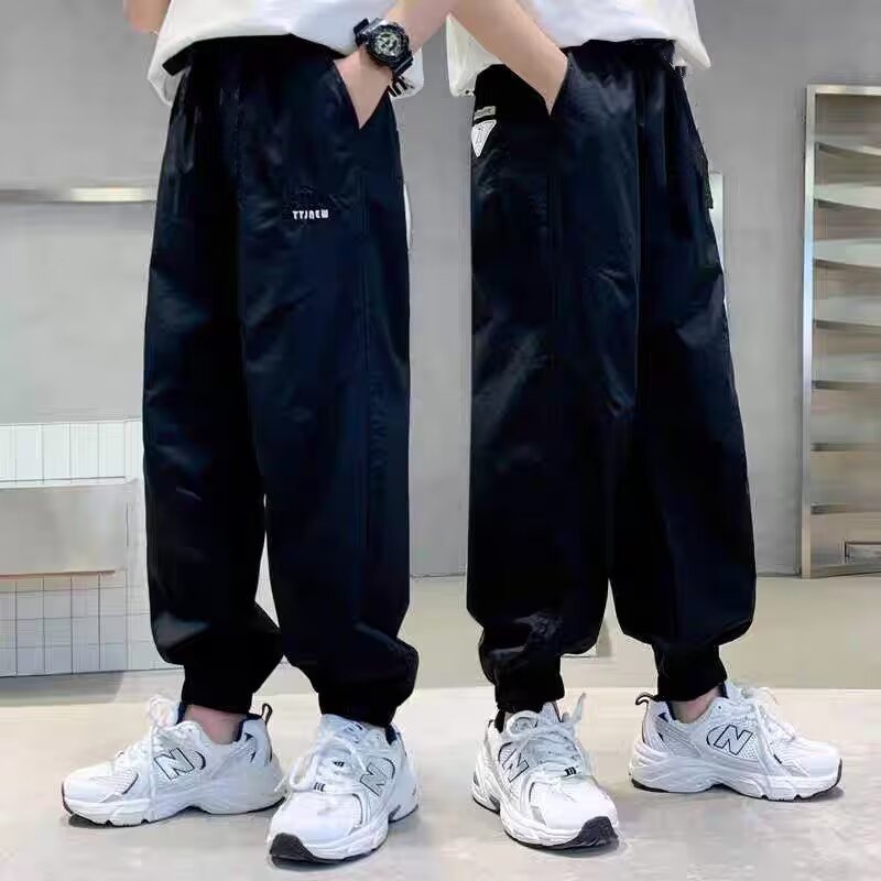 Cotton For Middle Big Thin Trousers Korean Style Handsome Anti Children's Pants