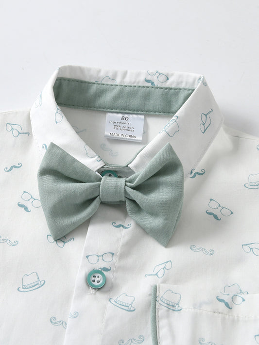 Children's Clothing Summer Short-sleeved Suspender Pants Three-piece Children's Suit