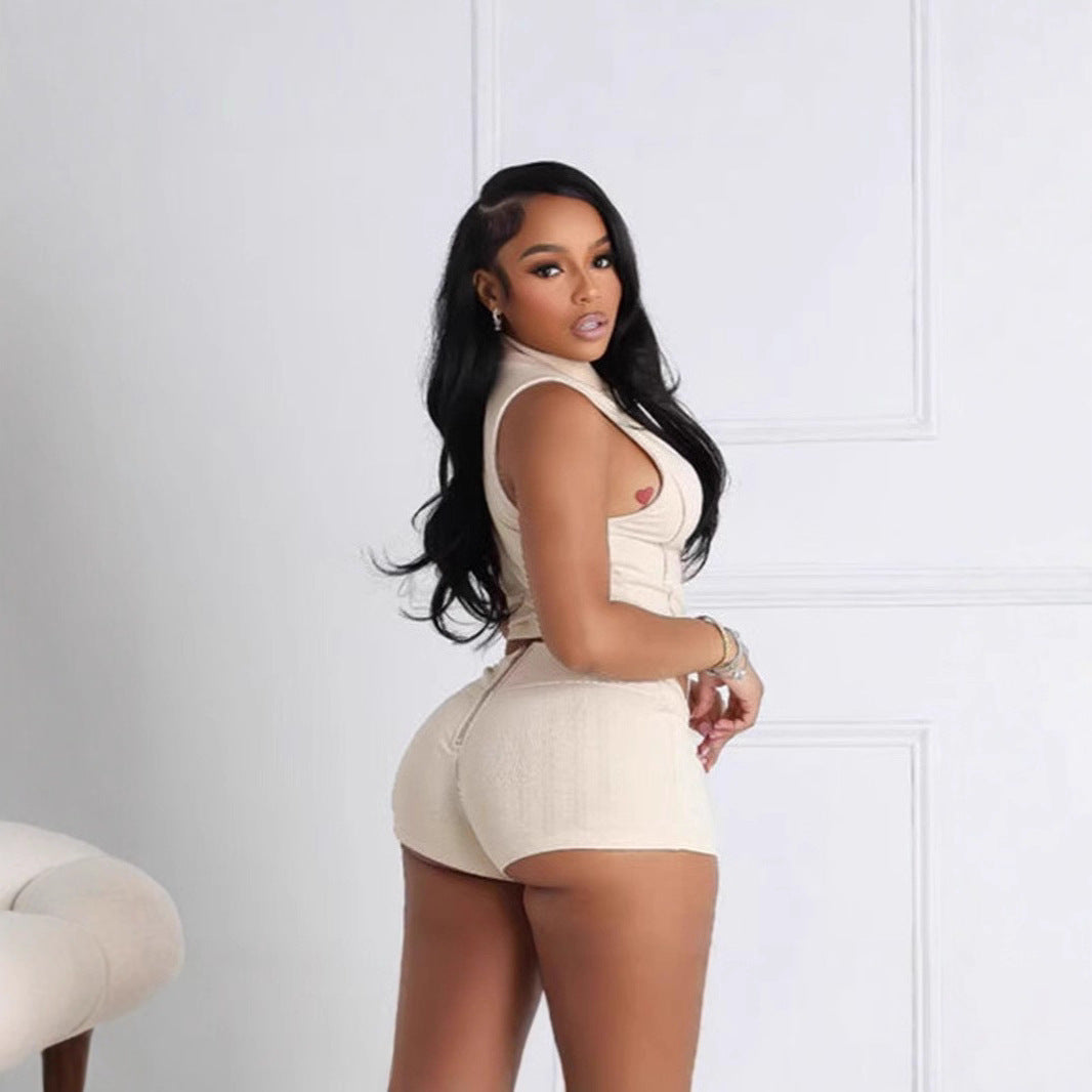 Women's Wear Pure Color Tight Sexy Fashion Casual Suit