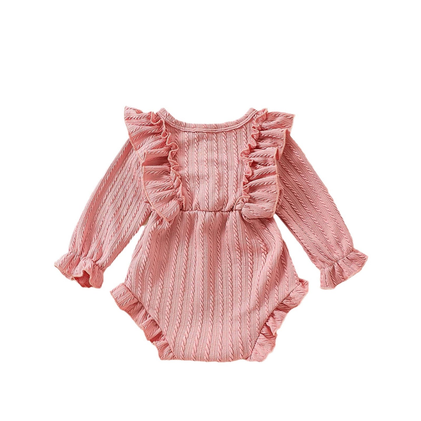 Long Sleeve Bowknot Sunken Stripe Romper Headscarf Two-piece Set Sweet Jumpsuit, Climbing Suit
