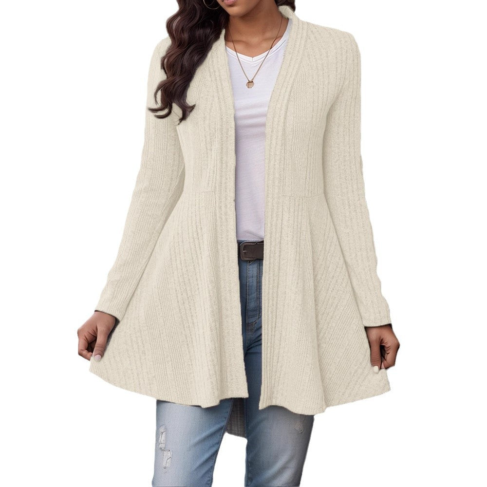 Beautiful Women's Sunken Stripe Brushed Casual Lace Shirt, Chiffon Shirt