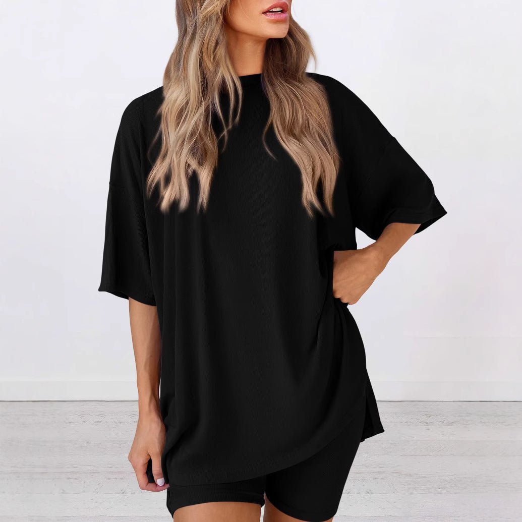 Women's Summer Set Solid Color Loose Pajamas Fashion Casual Suit