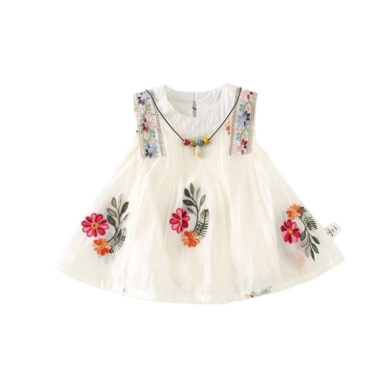 Summer Princess One Year Old Celebration Embroidered Jumpsuit, Climbing Suit