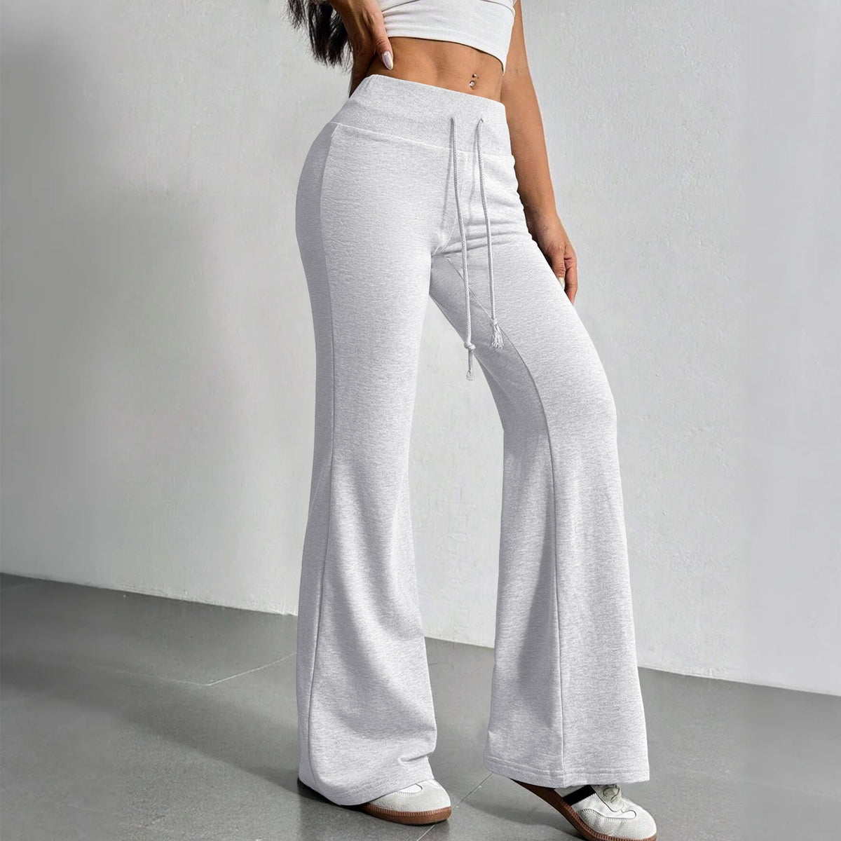 Women's Source Autumn Fashion Drawstring High Waist Leisure Horn Casual Pants