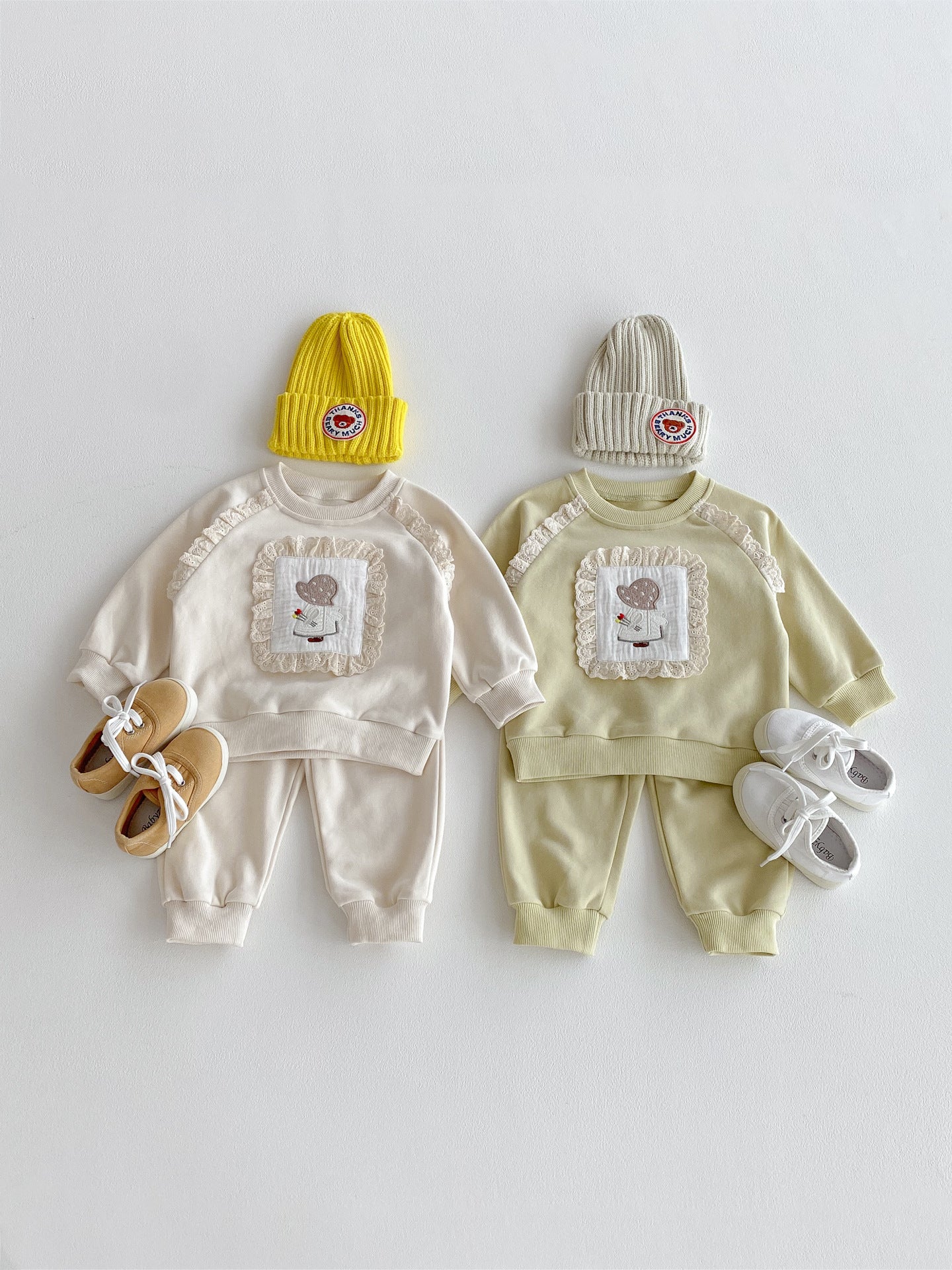 Children's Autumn Clothes Fashion Sweater Pants Lace Children's Suit