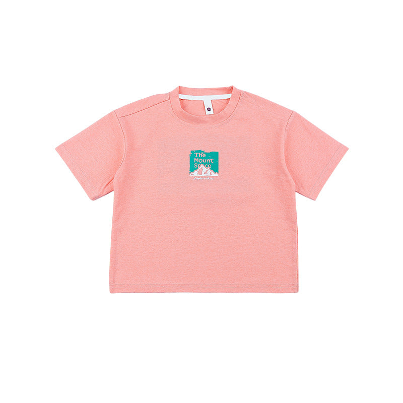 Children's Short-sleeved Summer Moisture Absorption Breathable Round Children's T-shirt