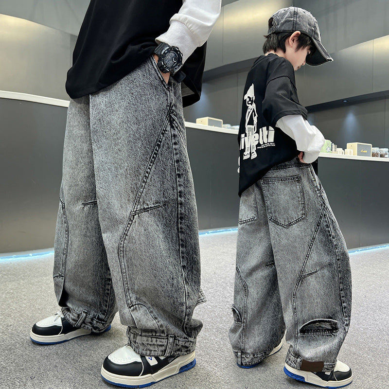 American High Street Design Straight Cool Handsome Children's Pants