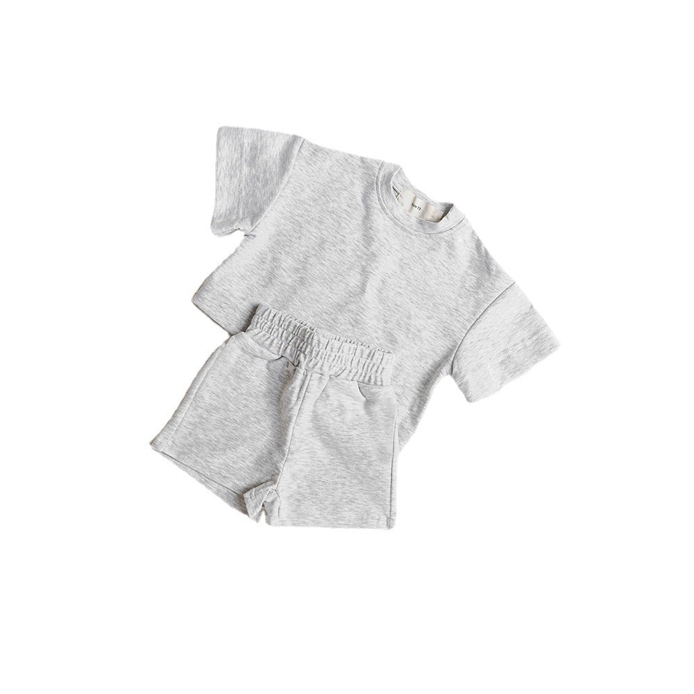 Sleeves For Infants Shorts Summer Wind Pure Color Soft Children's Suit