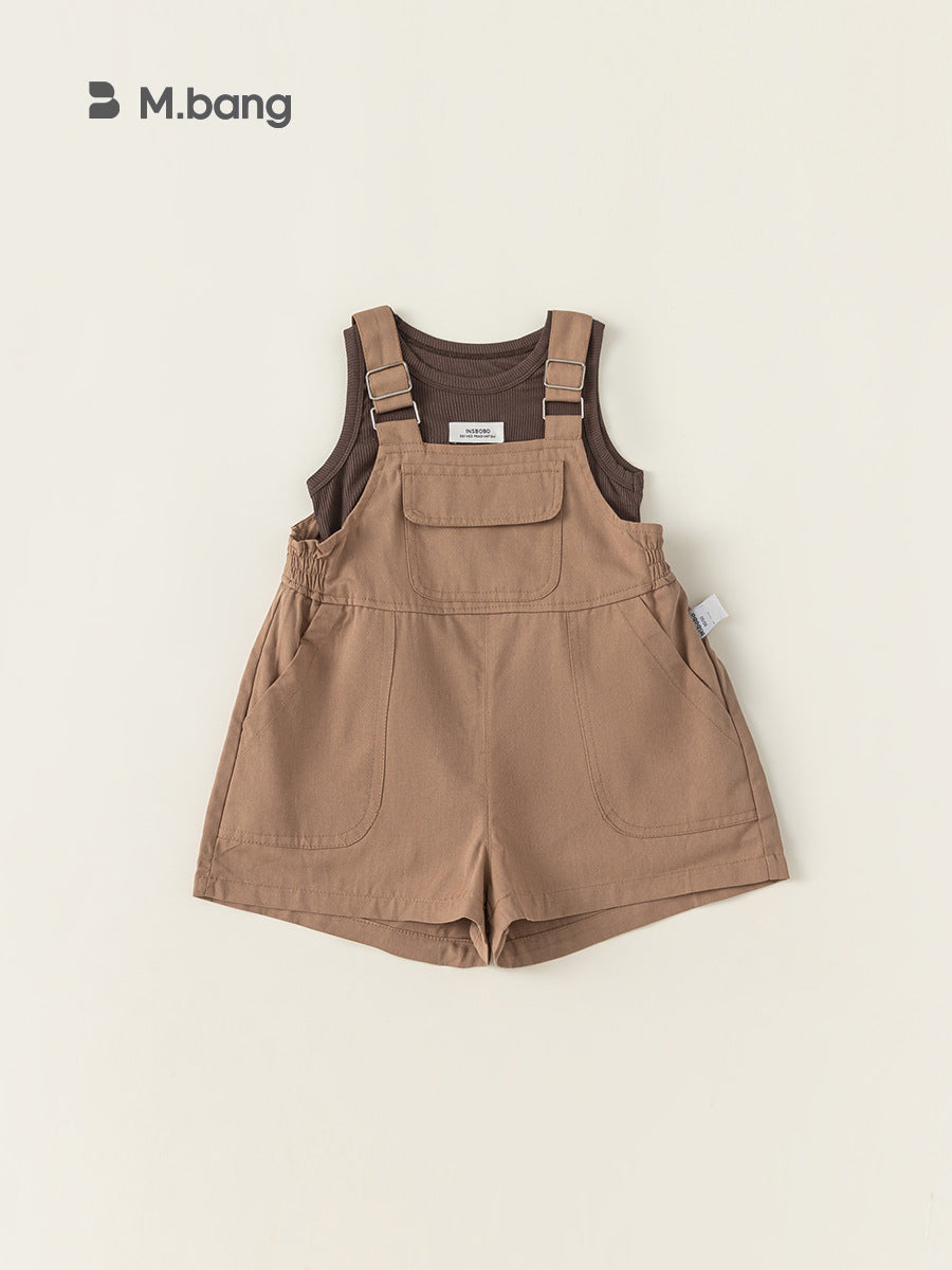 Children's Clothing Sleeveless Top Suspender Pants Summer Clothes Vest Leisure Children's Suit