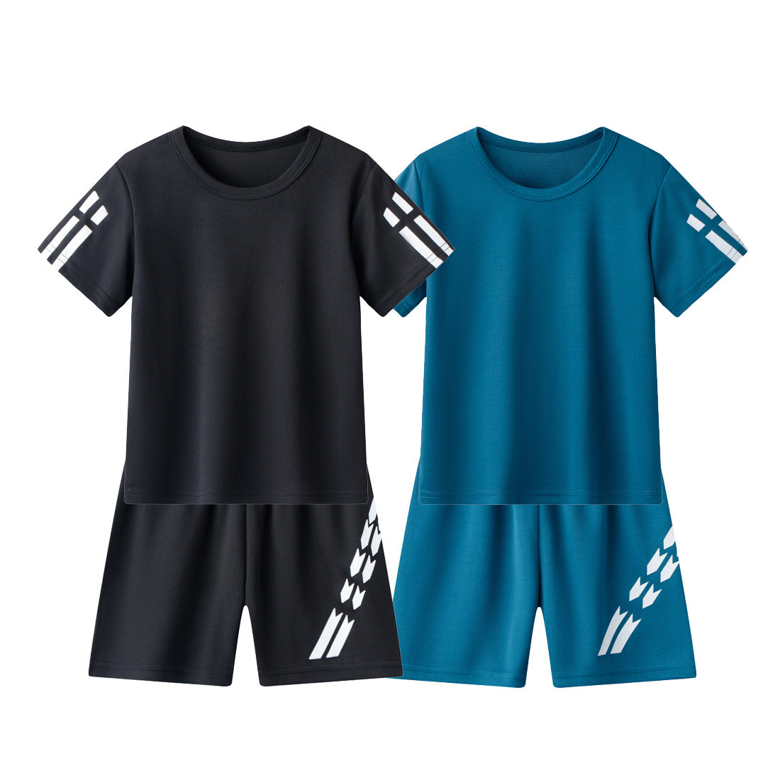 Short-sleeved T-shirt Set Medium Small Boys Leisure Loose Children's Suit