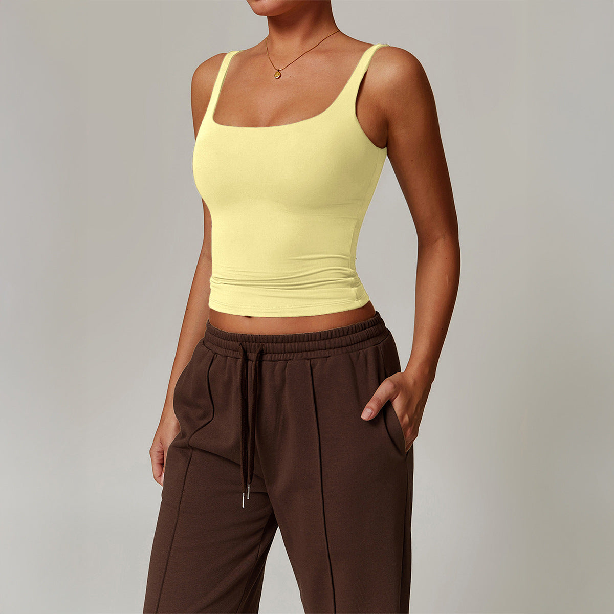 Comfortable Women's Yoga Solid Color Camisole Small Vest/suspenders/tube Top