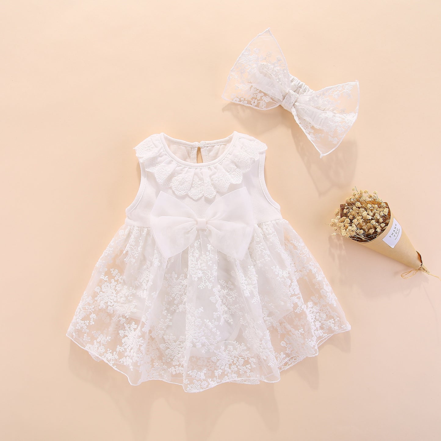 For Babies Refreshing Princess Jumpsuit Dress Korean Style Embroidered Mesh Jumpsuit, Climbing Suit