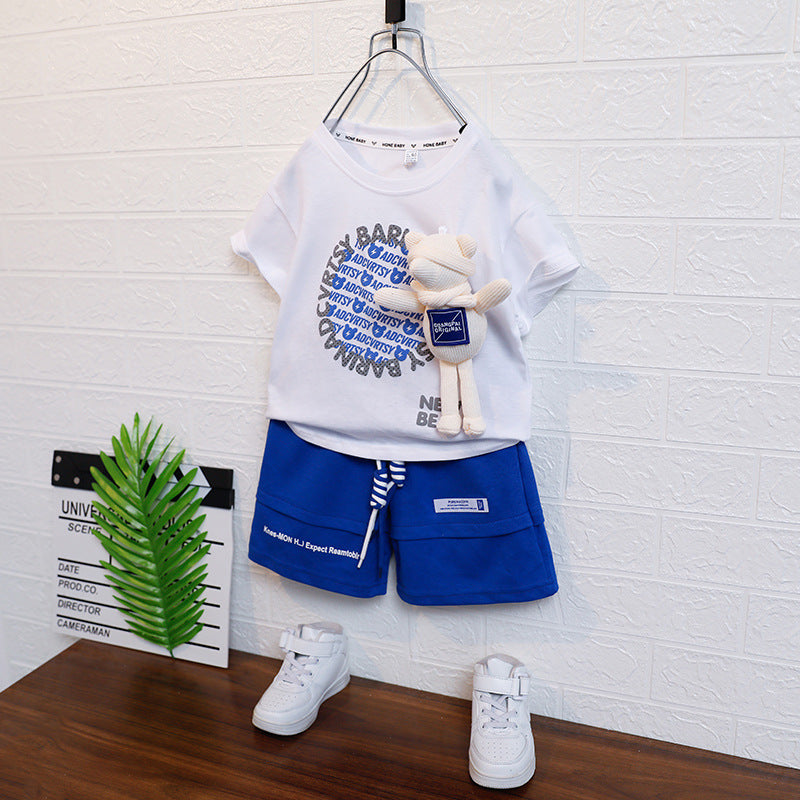 Children's Ocean Handsome Fashionable Trendy Short-sleeved Fried Street Children's Suit