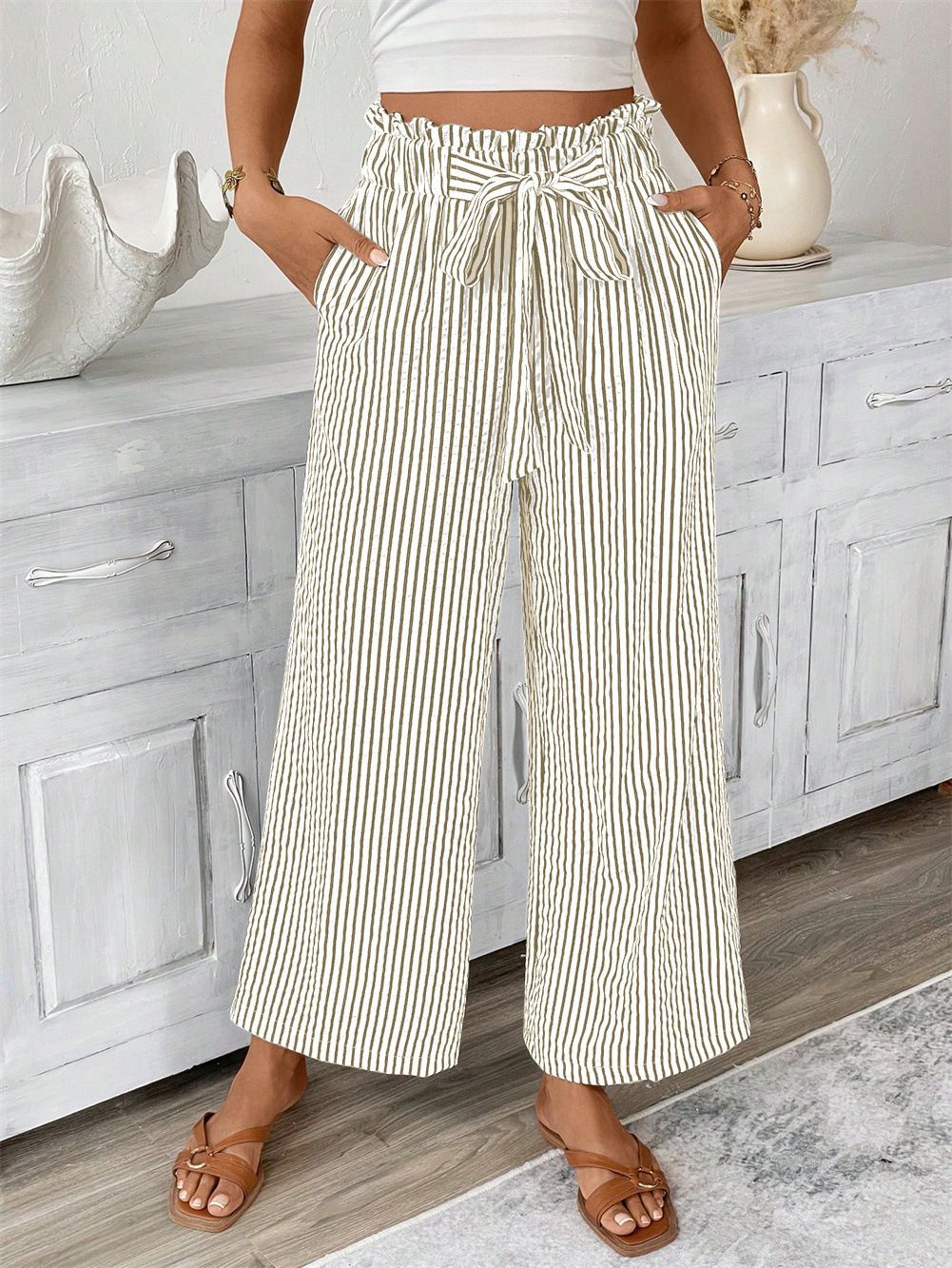 Stylish Innovative Women's Striped Elegant Female Casual Pants