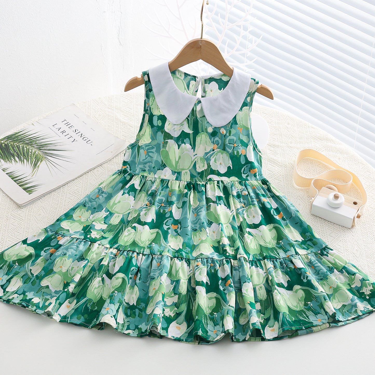Children's Poplin Summer Artificial Cotton Skirt Medium Children's Dress