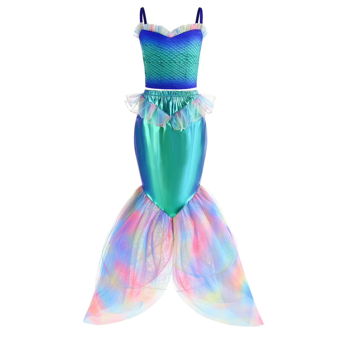 Children's Mermaid Princess Sequined Fishtail Performance With Suspenders Children's Dress