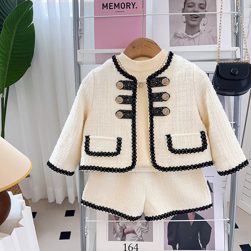 Fashion French Fashionable Jacket Two-piece Pants Children's Suit