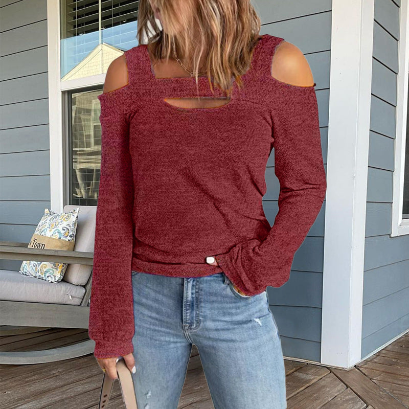 Women's Fashion Casual Solid Color Loose Long Women's T-shirt