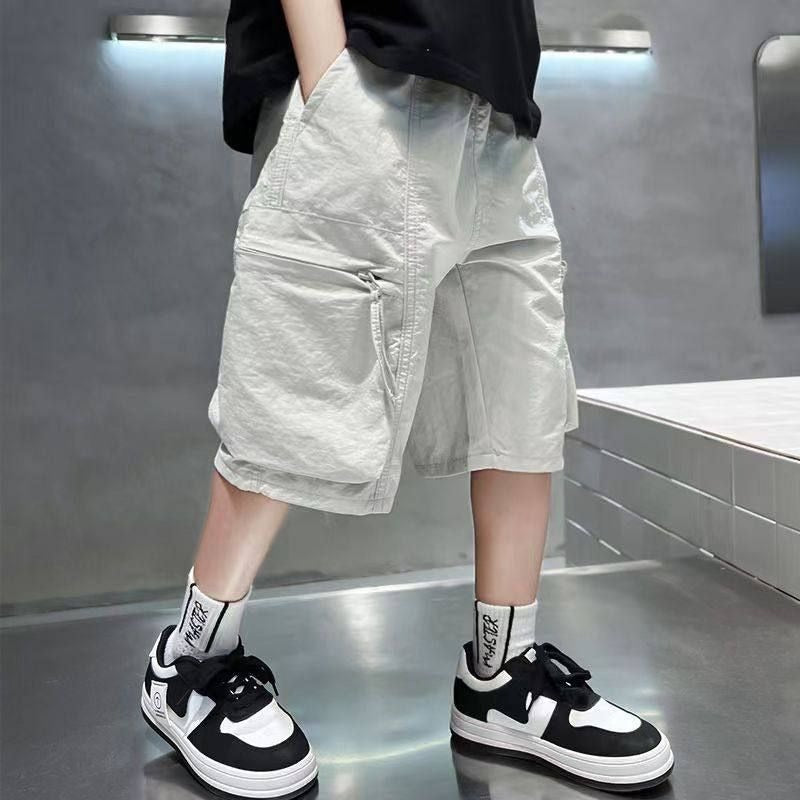 Children's Fifth Middle Big Summer Thin Wear Boys Fried Children's Pants