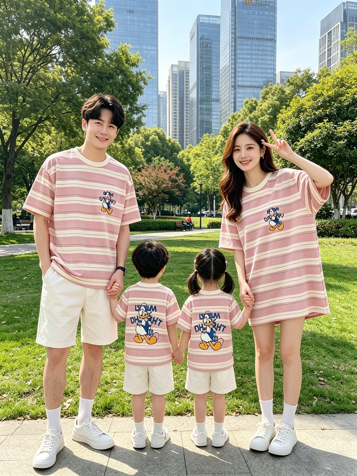 T-shirt Wear Summer Letter Printing Short Sleeve Family Of Three Parent-child Outfit