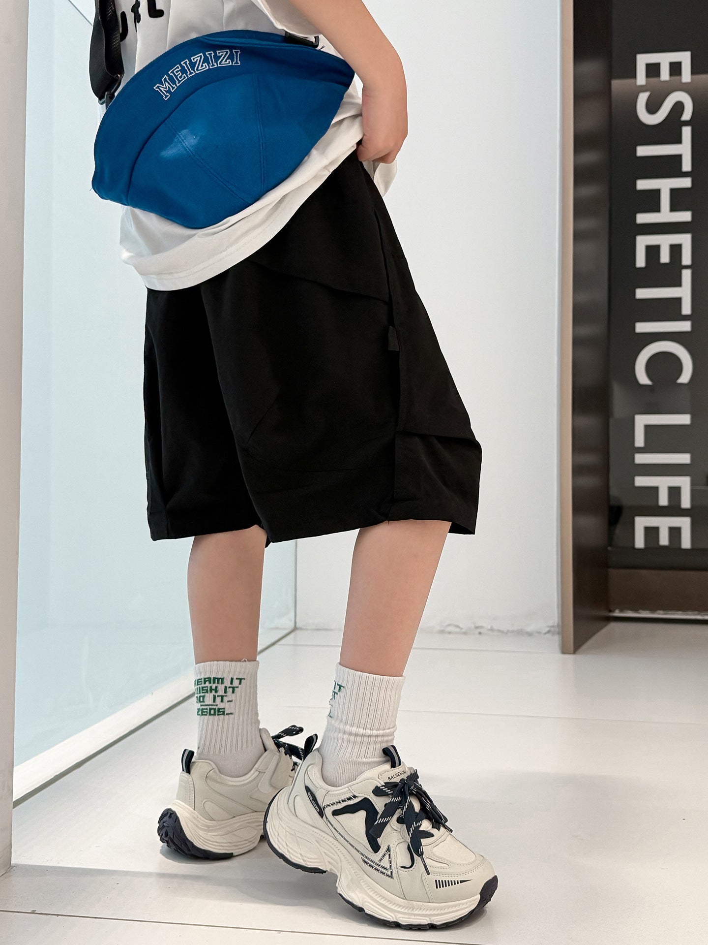 Children's Boy Summer Clothing Overalls Outer Shorts Fried Street Big Children's Pants
