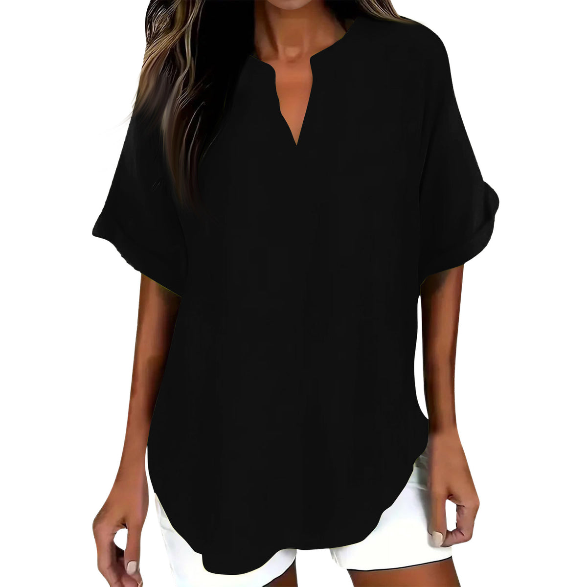 Women's Fashion Loose Shirt Casual Cotton Linen Blouse