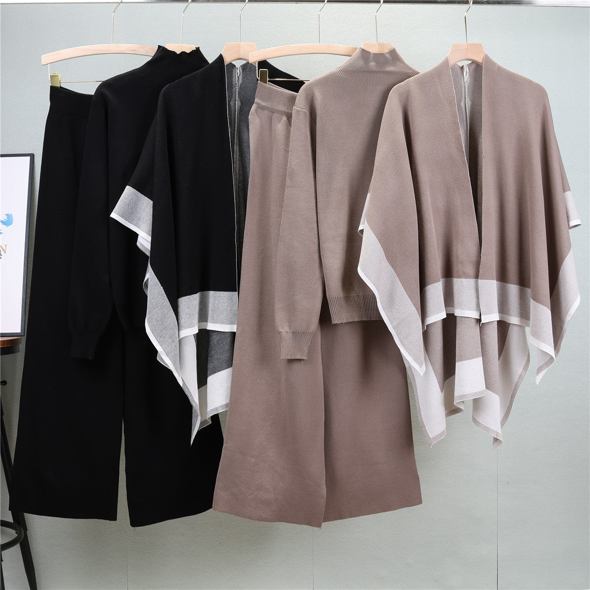 Women's Shawl Knitted Loose Three-piece Set For Fashion Casual Suit