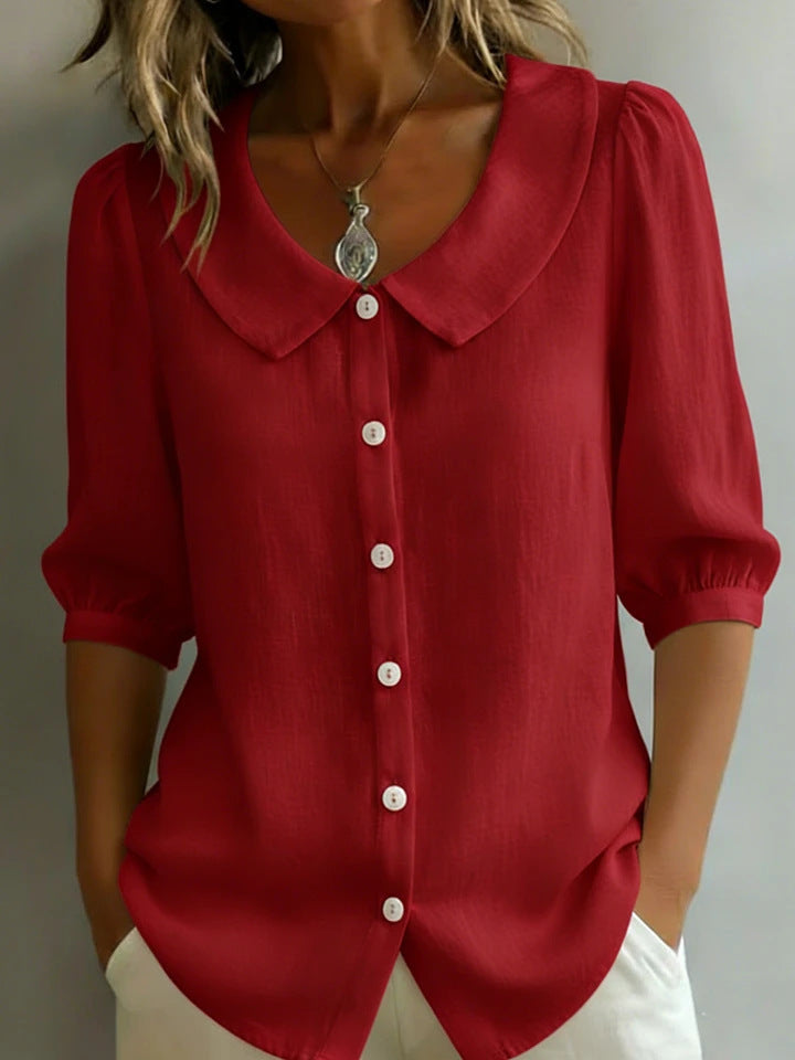Women's Summer Solid Color Loose Sleeve Loose-fitting Tops